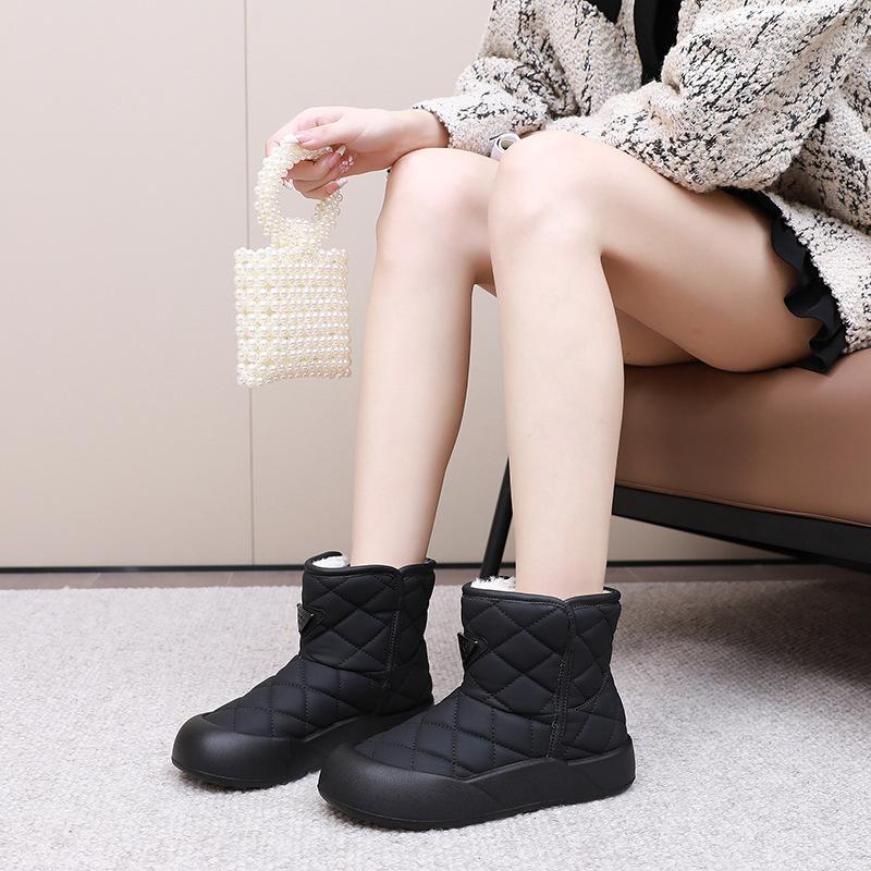 Женские повседневные зимние теплые ботинки для снега, нескользящие ботинки на толстой платформе, ботильоны, подкладка из искусственного меха и флиса, удобные короткие ботинки из искусственной кожи для женщин