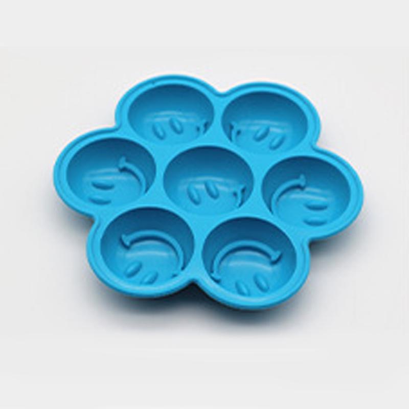 Силиконовый лоток для льда с 7 отверстиями, креативный смайлик, силиконовая форма для льда, силиконовая форма