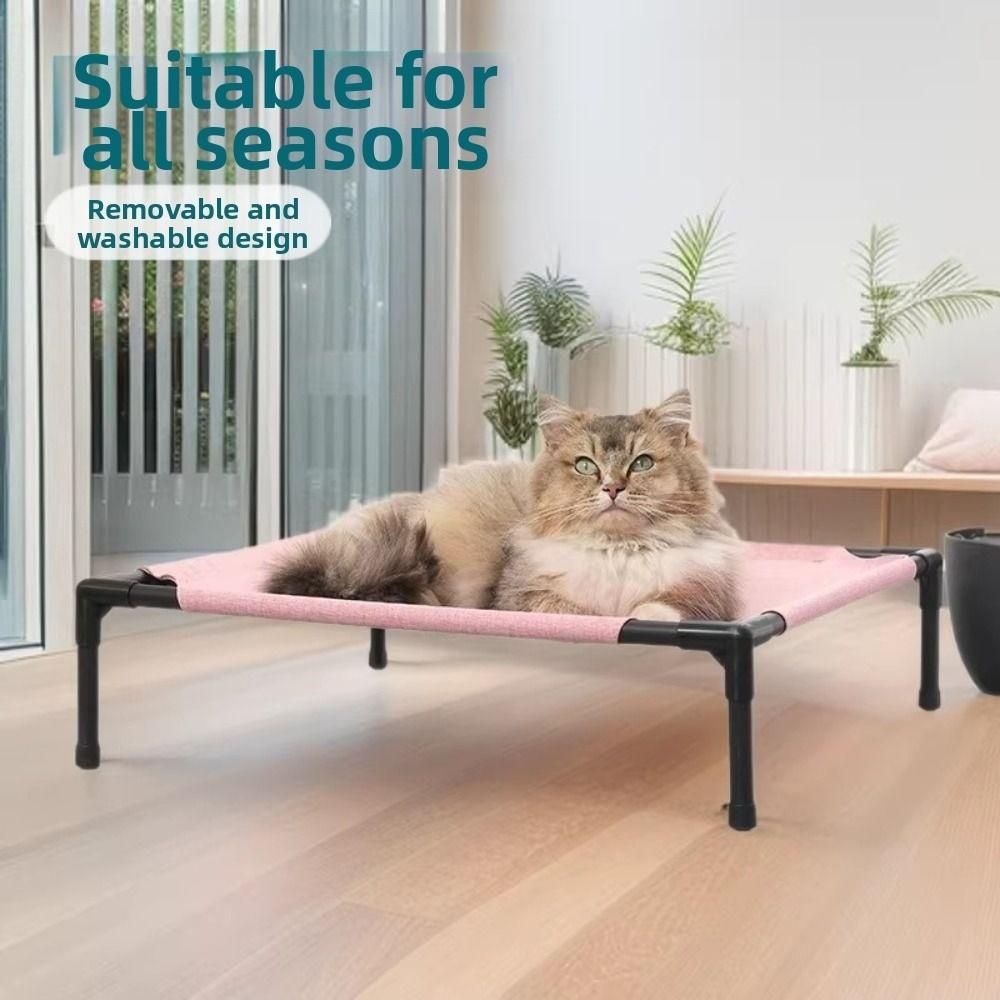 Detachable Pet Camping Bed Breathable Mesh Cat Sofa Bed Universal Cat Sleeping Bed Outdoor Camping