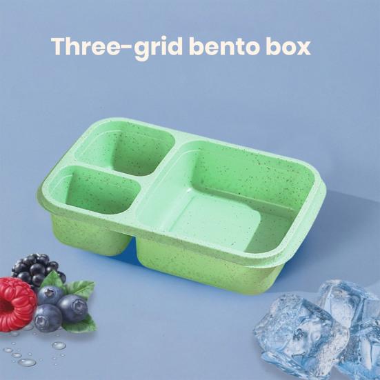 Ланч-бокс на 1000 мл, портативный 3-камерный контейнер для бенто, многоразовый контейнер для закусок для школьной работы, путешествий