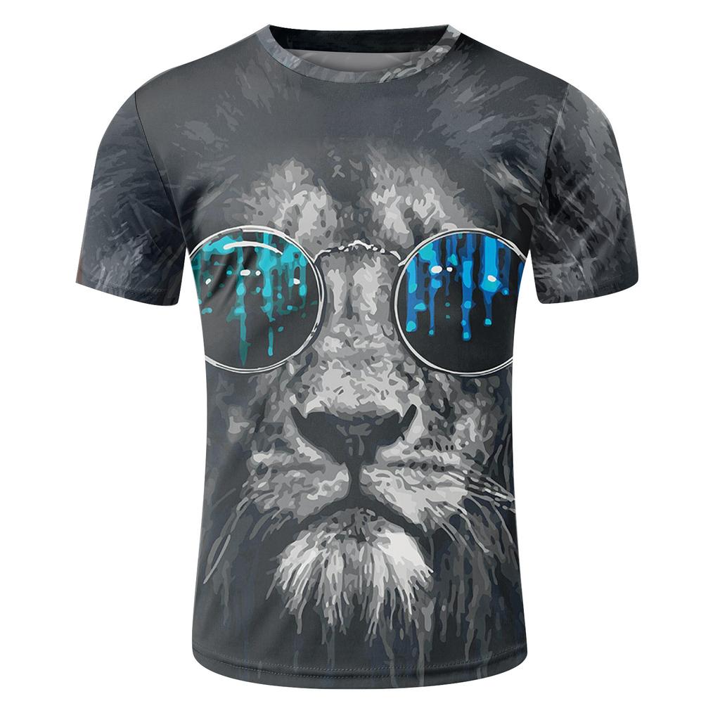 Летняя мужская футболка с 3D-принтом букв, футболка с круглым вырезом и коротким рукавом