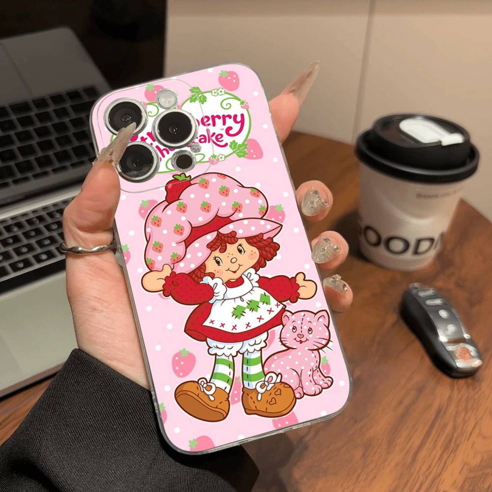 Чехол для телефона 'Девочка с клубничным тортом' S для IPhone 11 12 13 14 15 16 17 Pro Max Plus Прозрачная задняя крышка