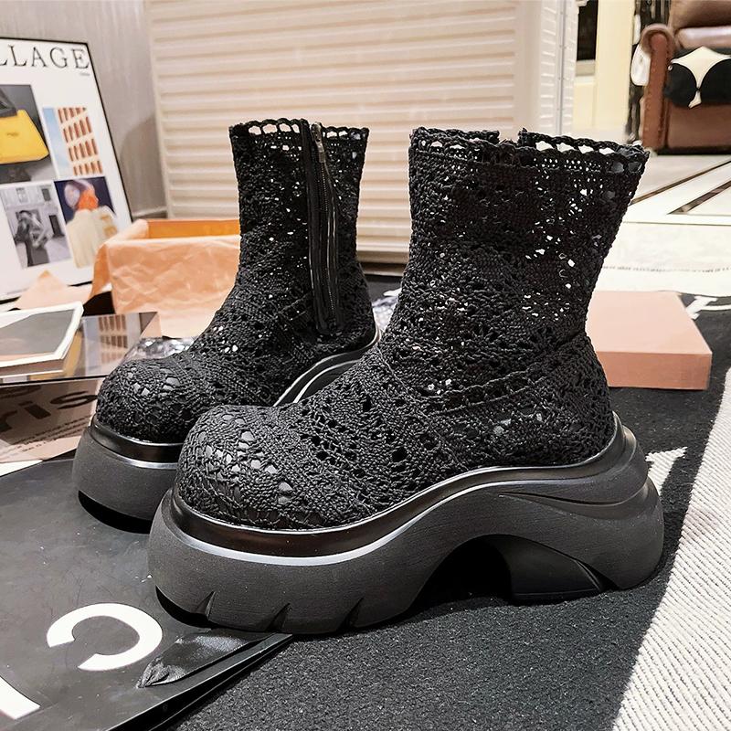 Модные женские ботильоны на высоком каблуке, дизайнерские туфли на платформе, осеннее платье, женские туфли-лодочки 2025, новая повседневная готическая спортивная обувь челси, женские ботильоны