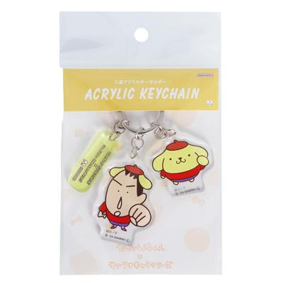 Канцелярские товары Sunstar Брелок Sanrio, Тройной акрил, Кроссовер Crayon Shin-chan x Sanrio, Бо-чан x Pompompurin, S8346194