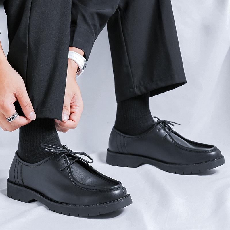 2024 Кожаные Ботинки Мужские Летние Британский Стиль Мужские Повседневные Деловые Большие Головы Растения Корейская Версия Низкий Топ 43229-R