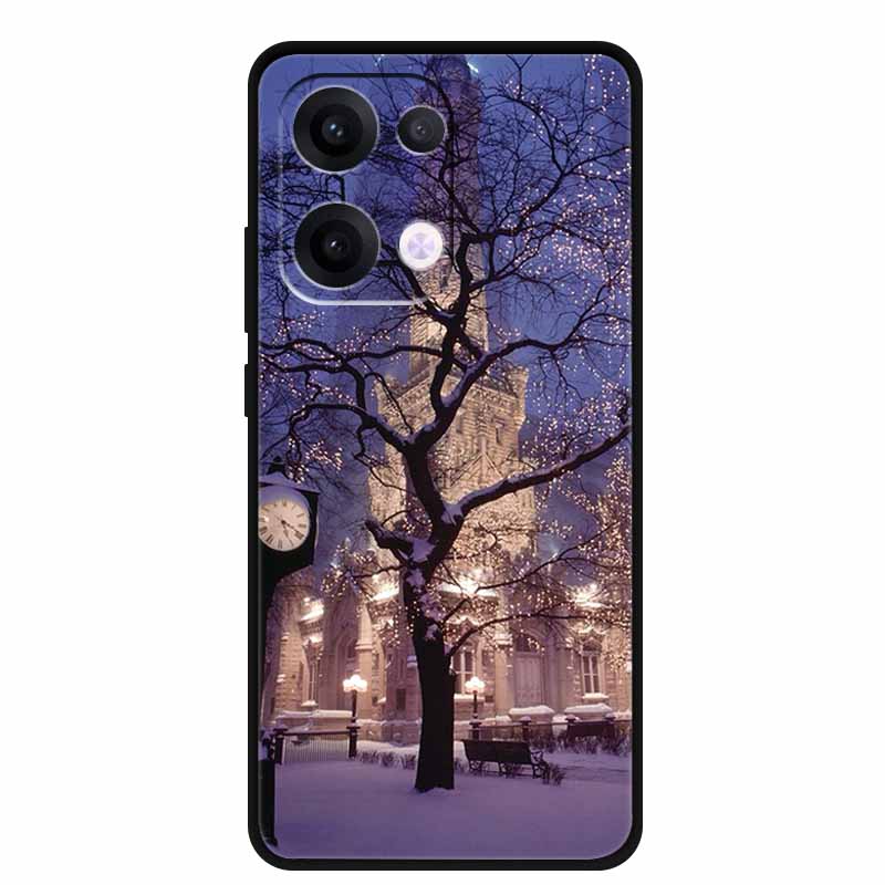 Чехол для Oppo Reno13 5G Мягкий ТПУ Милый Мультяшный Силиконовый Задний Чехол для Телефона Oppo Reno 13 Pro Чехлы Reno13Pro 13Pro 5G Черный Корпус
