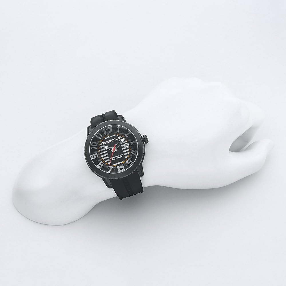 Мужские часы Tendence DOME 45 мм, черный циферблат, нержавеющая сталь, минеральное стекло, кварцевый механизм, TY013002 [Параллельный импорт]