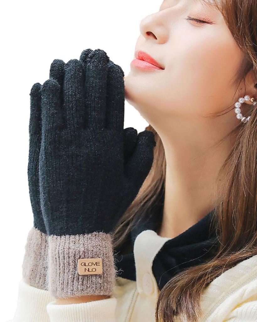 Miyubard Смартфон для холодной погоды Идеально подходит для поездок на велосипеде и в подарок Женские перчатки, Защита, Совместимые, Теплые, Пушистые, Школа, (черный)