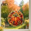 Christmas Party Decoration Pumpkin Acrylic Window Hanging Decor, Fall Harvest Wreath Ornament for Festive Pendant Thanksgiving Halloween, Indoor