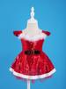 2PCS Kids Girls Sequin Christmas Santa Claus Costume Baby Dress Up Party Dance Dress Outfits