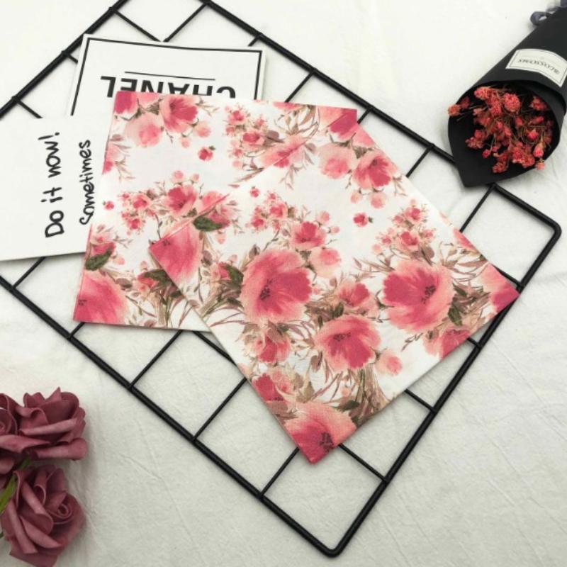 20pcs/Pac 33*33cm 2-Ply Disposable Party Napkin Floral Pattern