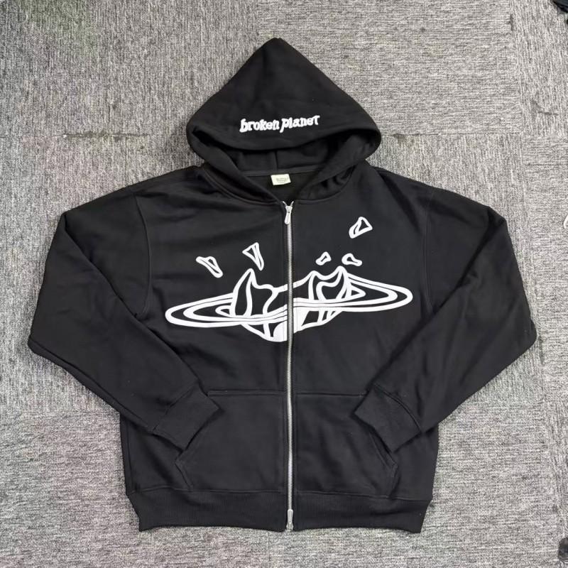 Broken Planet Mens Hooded Sweatshirt Set American Streetwear Printed Tracksuit