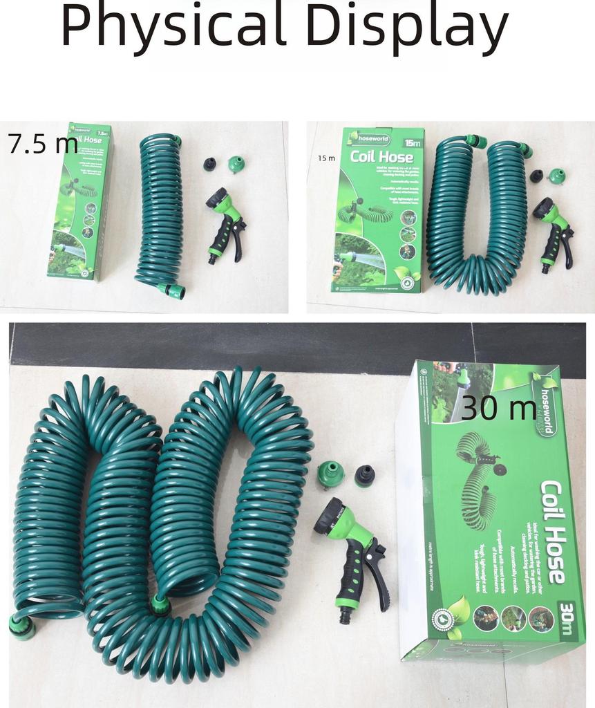 15m EVA Telescopic Garden Hose & Multifunctional Spray Gun Set for Car Wash
