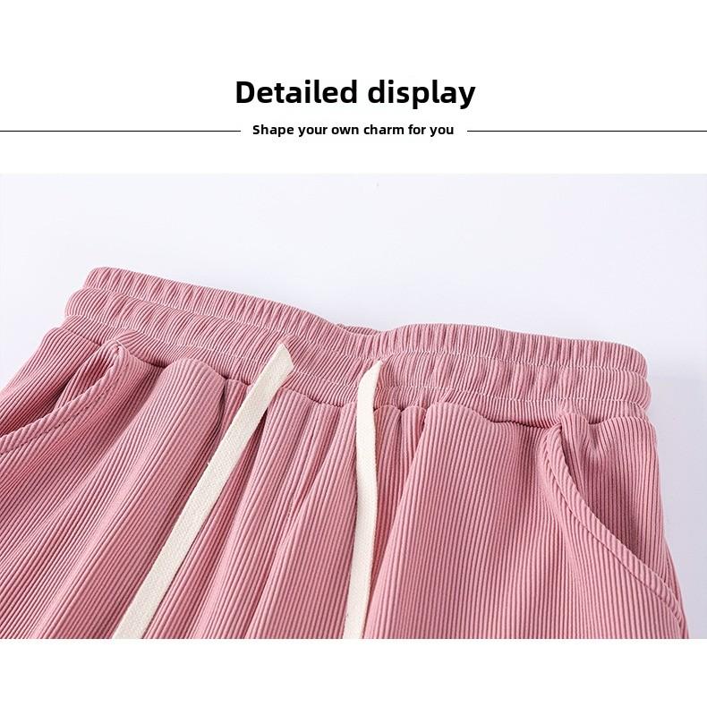 GMXIA Узкие широкие брюки женские прямые спортивные брюки весна-лето маленькие повседневные брюки с высокой талией белые