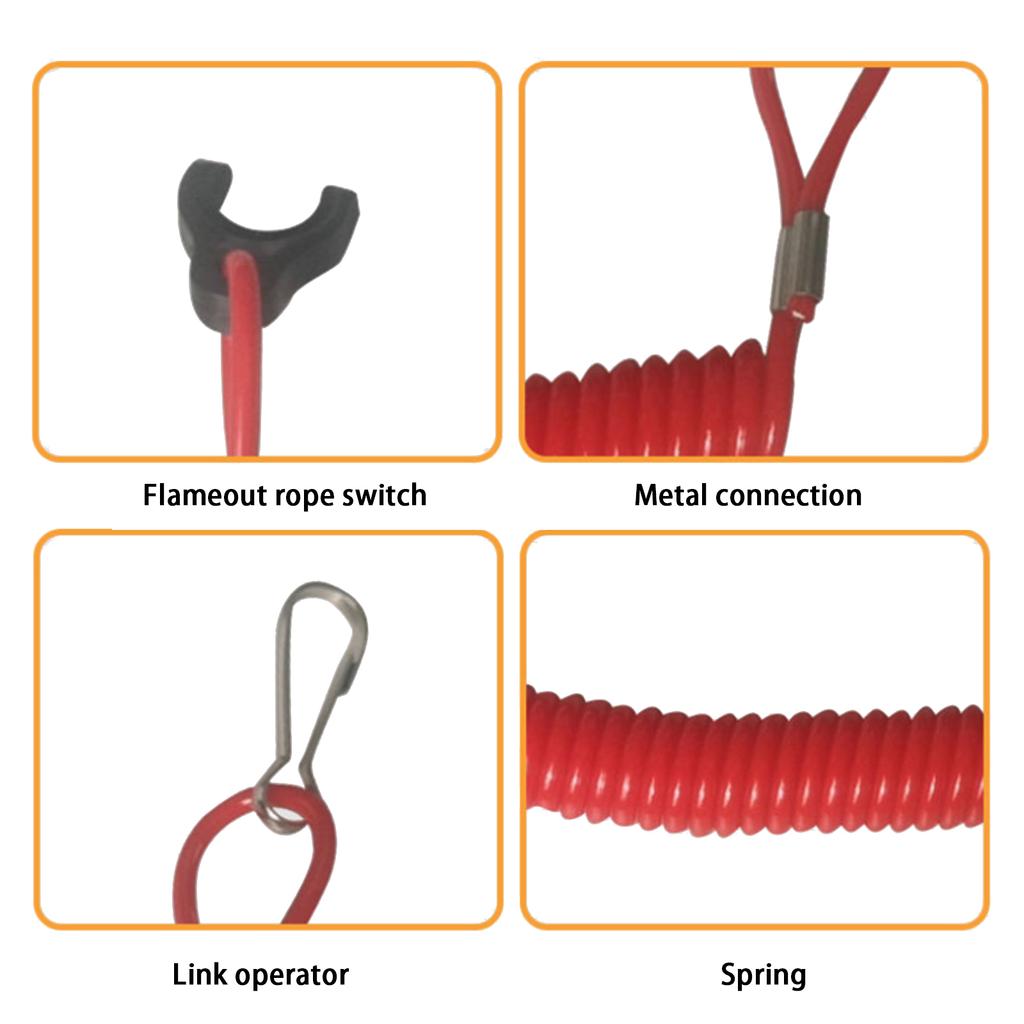 Marine Outboard Engine Boat Motor Kill Stop Switch For YAMAHA Jet Ski 2-425hp Key Rope Safety Lanyard Tether FX140 All Models