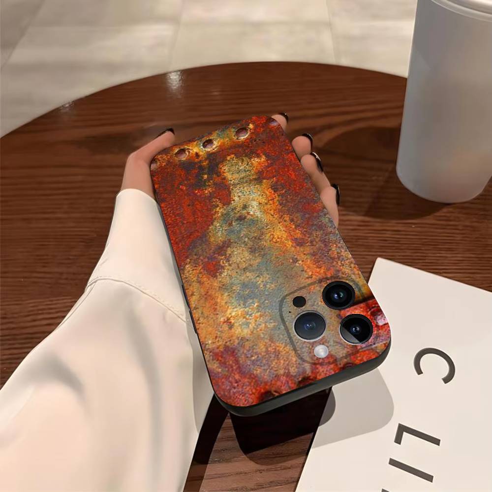 Ржавый чехол в индустриальном стиле для iPhone 17 Air 16 15 11 12 14 13 Pro Max Ударопрочный чехол