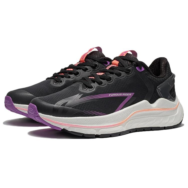 Li Ning Furious Rider 5.0 Технология BOOM Низкие беговые кроссовки Женские Черно-фиолетовые ARZR002-11