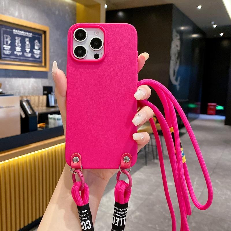 Модный мягкий чехол-ремешок из ТПУ с ремешком для iPhone 16 Pro Max 15 Plus 14 Pro 13 12 11, простой ремешок, противоударный матовый тонкий чехол для телефона