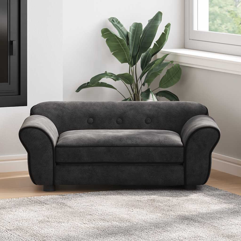 Pet Sofa for Dogs Black 72 x 45 x 30 cm Plush