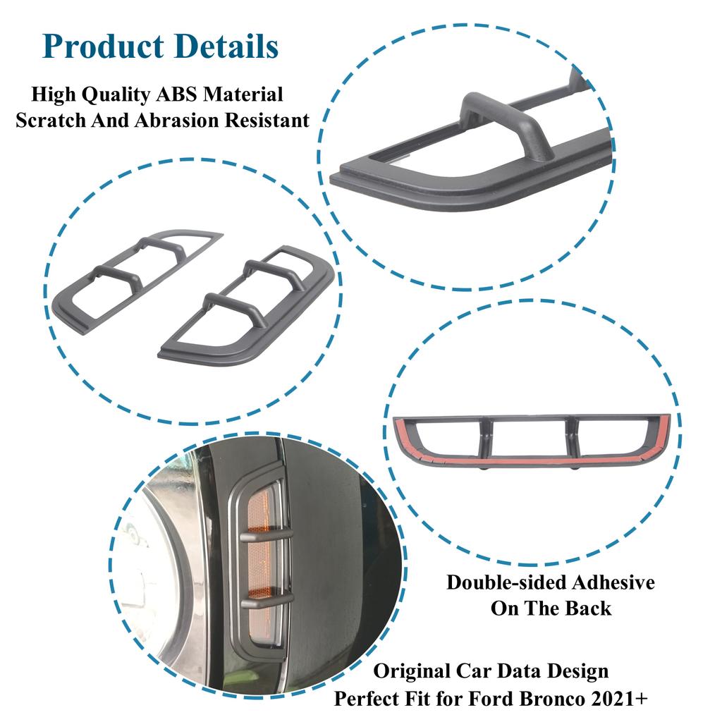 Автомобильное переднее колесо лампы для бровей, декоративная защитная крышка, подходит для светодиодного источника света для Ford Bronco-2023, бленды для ламп