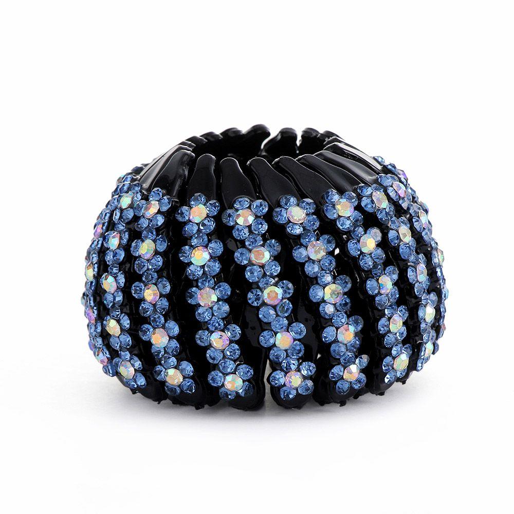 Curler Roller Rhinestone Ponytail Clamps Crystal Hair Bun Maker Bird Nest Hair Claw Hair Fold Wrap