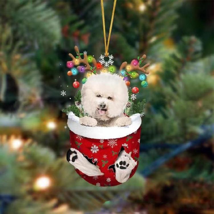 Unique Doggy Christmas Tree Hangers Festival Dog Shape Christmas Tree Hanging Ornament Acrylic Hanging Decoration