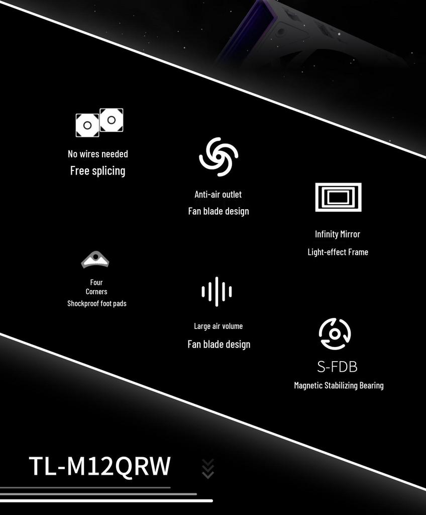 Thermalright TL-M12QRW X3 White 12CM Реверсивный корпусный вентилятор
