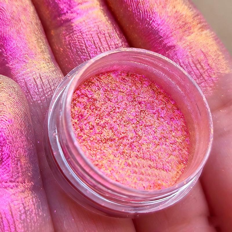 Многоцветные хамелеоновые тени для век, пудра, блестки для ногтей, Aurora Neon Rainbow Pigment, хромированная пудра, переливающиеся тени для век, декор для ногтей