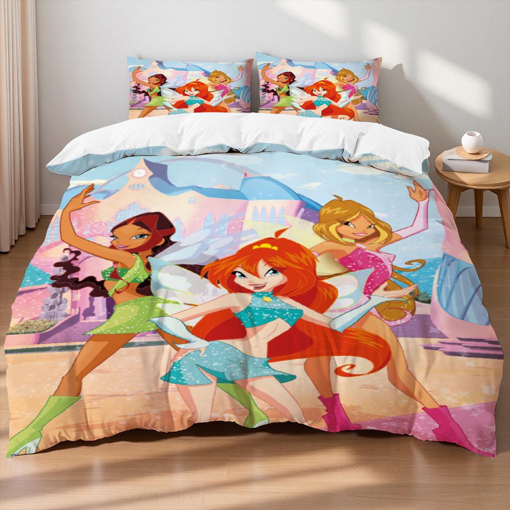 Комплект постельного белья W-Winx C-Club, пододеяльник, комплект на кровать King Queen Twin, крылья феи, для дома, подарок девочке на день рождения, украшение для студенческого общежития