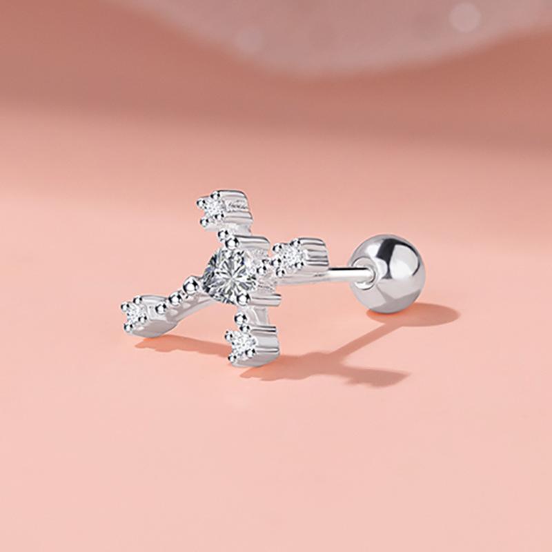 Легкие роскошные серьги-гвоздики в форме креста женские серьги-гвоздики с винтовой застежкой