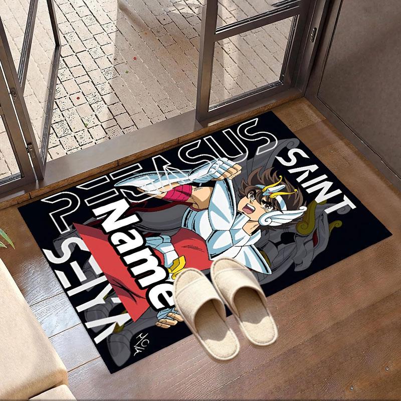Custom Name Personalized Saint Seiya Print Carpet, Versatile Home Decor Rug, for Playroom, Apartment, Balcony, Entryway, Hallway Gift