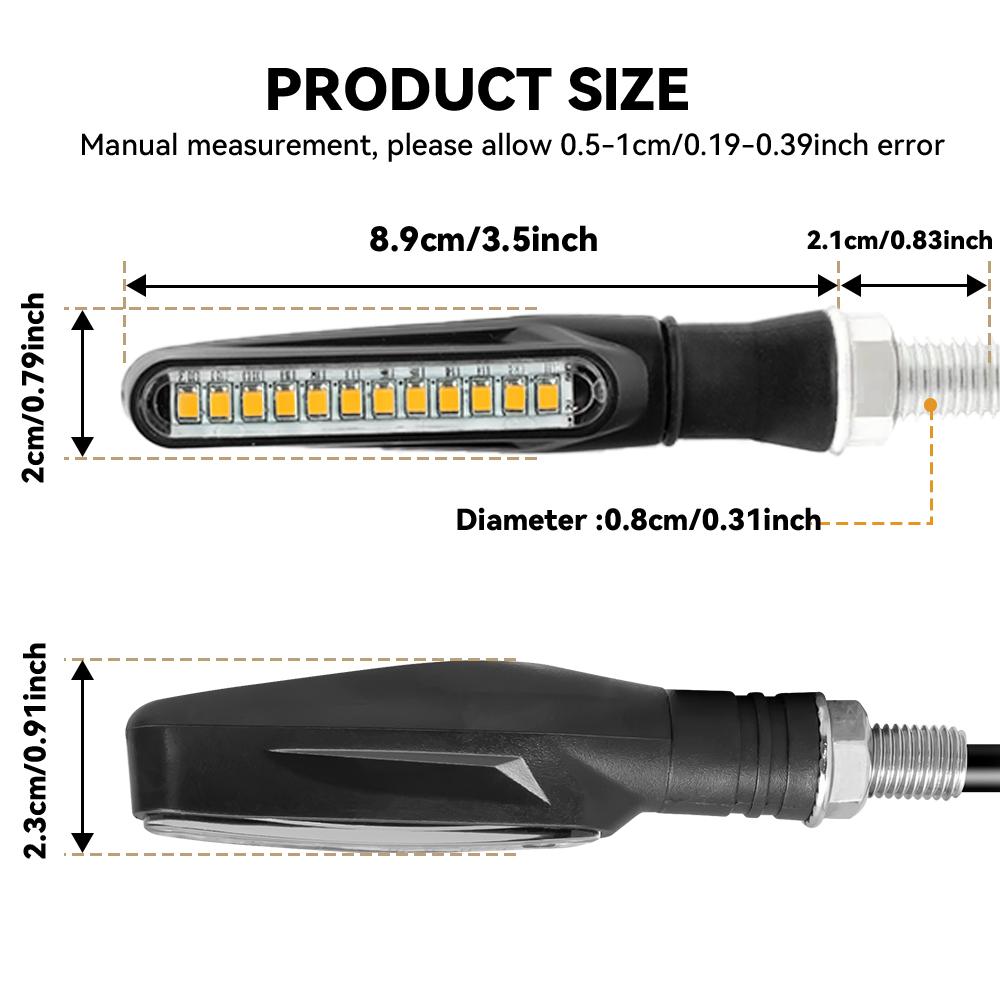 2/4 шт. Мотоциклетные поворотники Универсальные светодиодные поворотники для мотоцикла Дневные ходовые огни Водонепроницаемые 12V Мотоциклетные огни