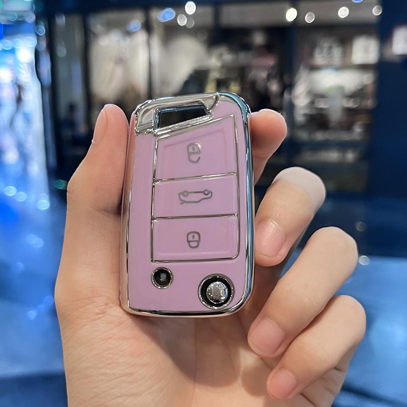 Чехол для автомобильного ключа из ТПУ, защитный чехол для брелока Volkswagen VW Golf 7 MK7 SEAT Ibiza Leon Skoda Octavia Tiguan Ateca, аксессуары