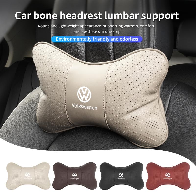For Volkswagen VW Car Bone Shape Headrest Lumbar Back Cushion Neck Pillow Scirocco Passat Polo B5 B6 B7 CC Tiguan Sharan Touran ujd9