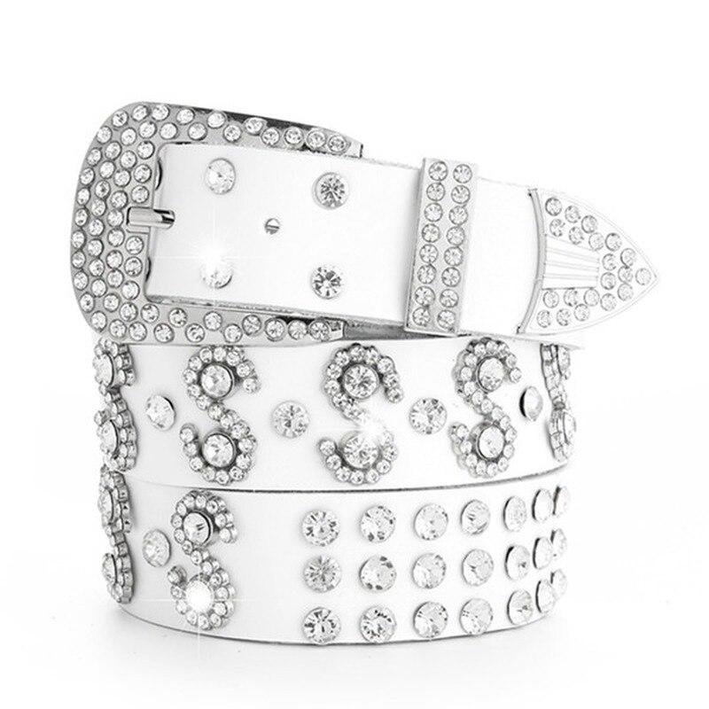 Винтажные ремни со стразами и черепом для женщин, широкий ремень с пряжкой для женщин, высококачественный ремень из коровьей кожи, женский джинсовый пояс