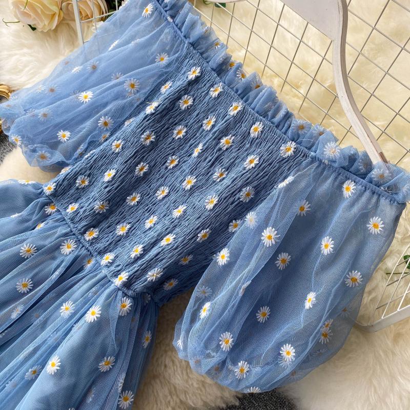 GMXIA Женская мода лето весна цветочный принт с коротким рукавом на одно плечо с высокой талией повседневные платья