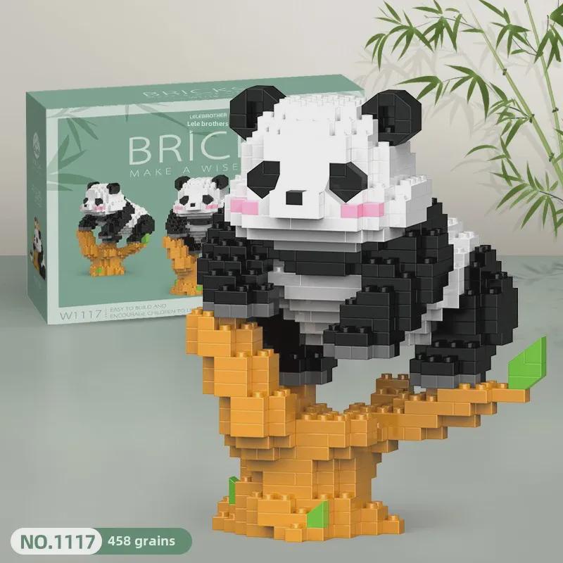 Huahua Chinese Panda Building Blocks - Compatible with Lego, Tiny Puzzle Assembly, Decorative Toys