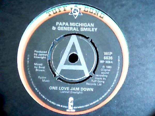 7-дюймовая пластинка MICHIGAN SMILEY One Love Jam Down WIP6636PROMO Tuff Gong Isla UK Регги Ска Даб Б/у