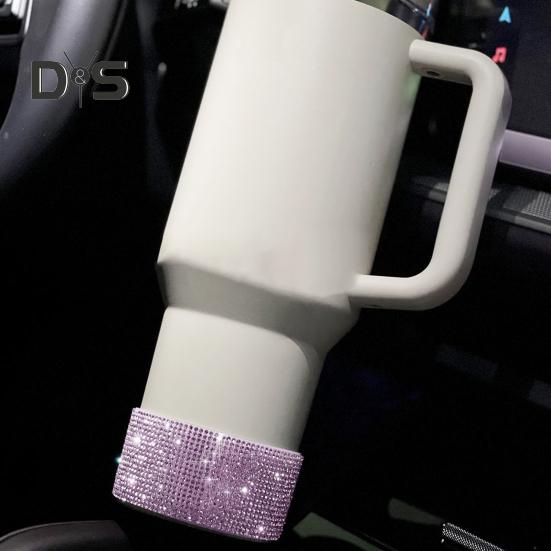Силиконовый чехол со стразами для стакана 40 унций, блестящий чехол для бутылки с водой, нижний рукав, противоскользящий, игристый, аксессуары для стакана