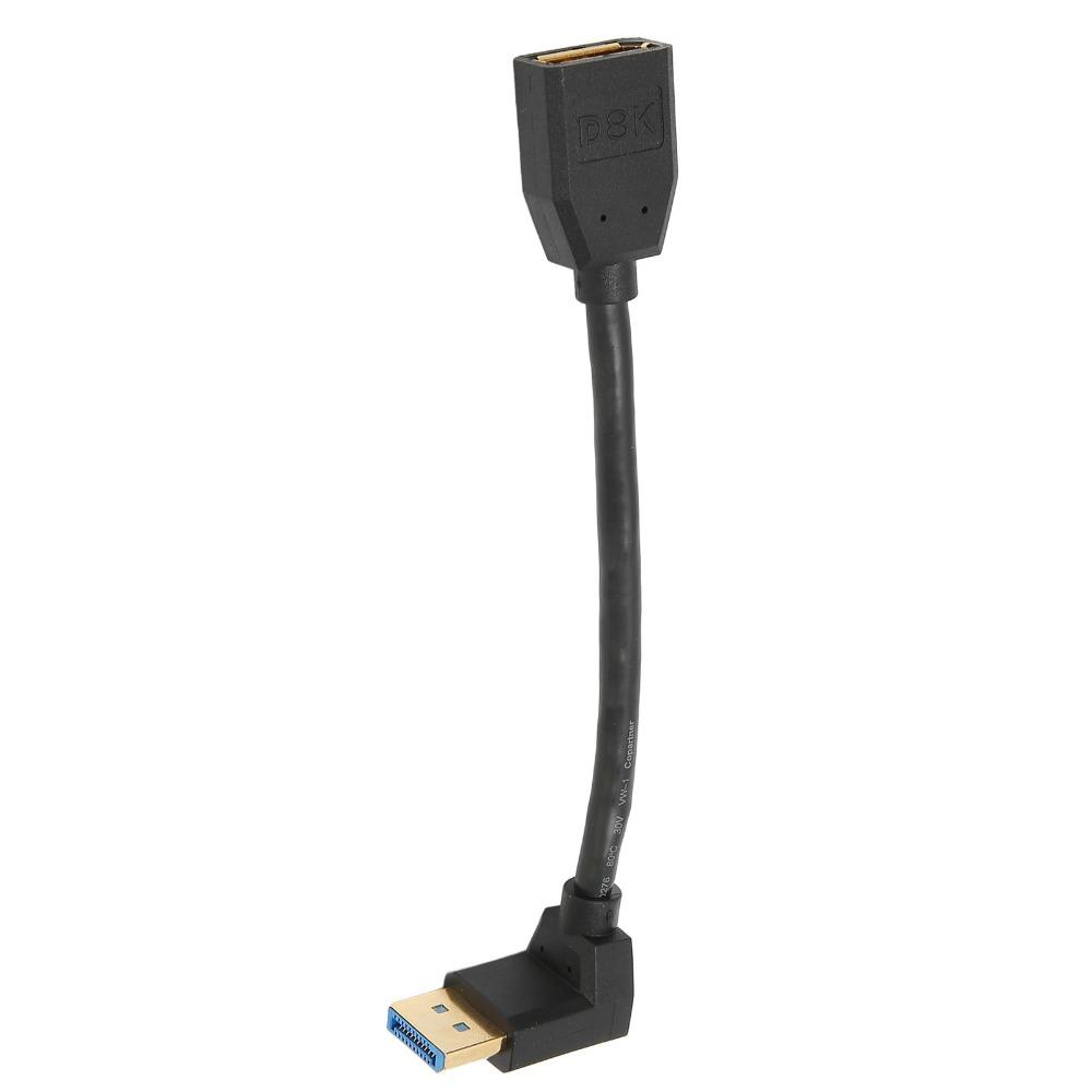 0.15meters Displayport Extension Cable 90 Degree Angle Right Angle Displayport Workstation