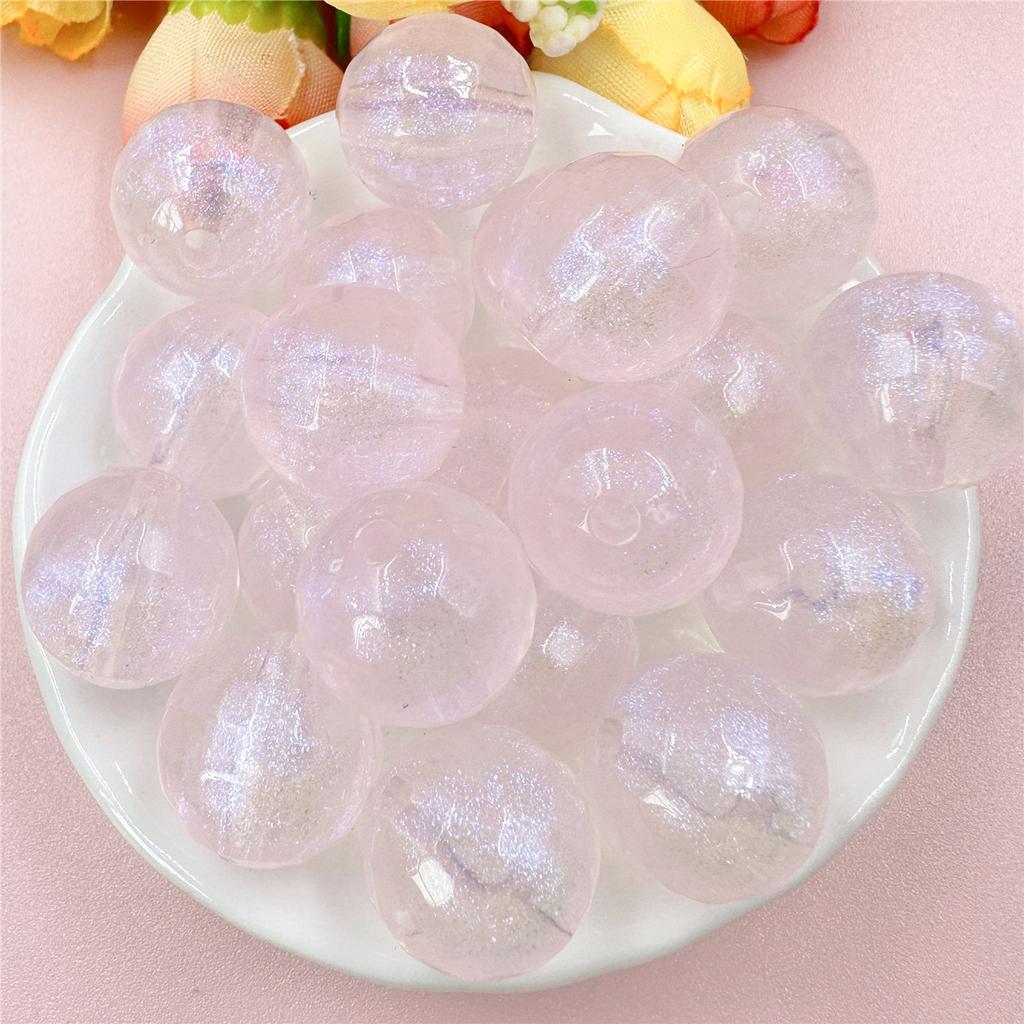 20pcs 15.7mm Acrylic Fine Sparkling Round Loose Beads DIY Jewelry Accessories Beaded Materials For Bracelet Earring Making