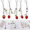 Sweet Strawberry Heart Star Phone Charm Straps Car Key Hangings Pendants Fashion Bag Decoration Lanyard Purse Accessory