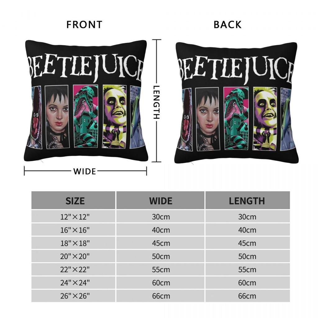 Retro B-Beetlejuice Horror Film Movie Pillow Covers Printing Cushion Cover Decorations Party Pillow Case Cover Chair Multi-Size