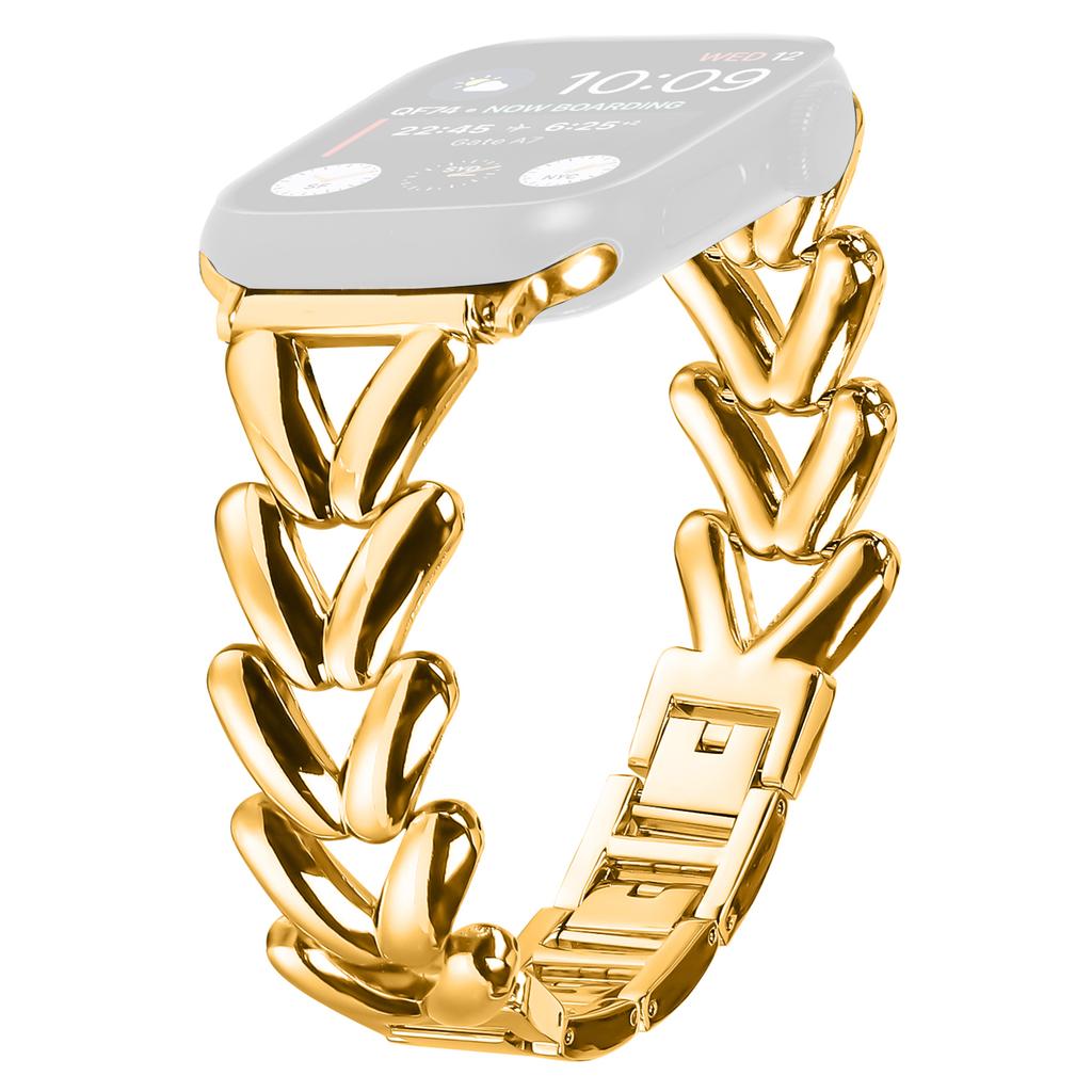 Ремешок для Apple Watch Series 10 42мм/9 8 7 41мм/SE (2023) SE (2022) SE 6 5 4 40мм/3 2 1 38мм Браслет для часов из цинкового сплава с витым металлом
