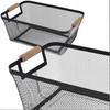 Storage Basket 30.5x21.5 x14cm Metal with Wooden Handle
