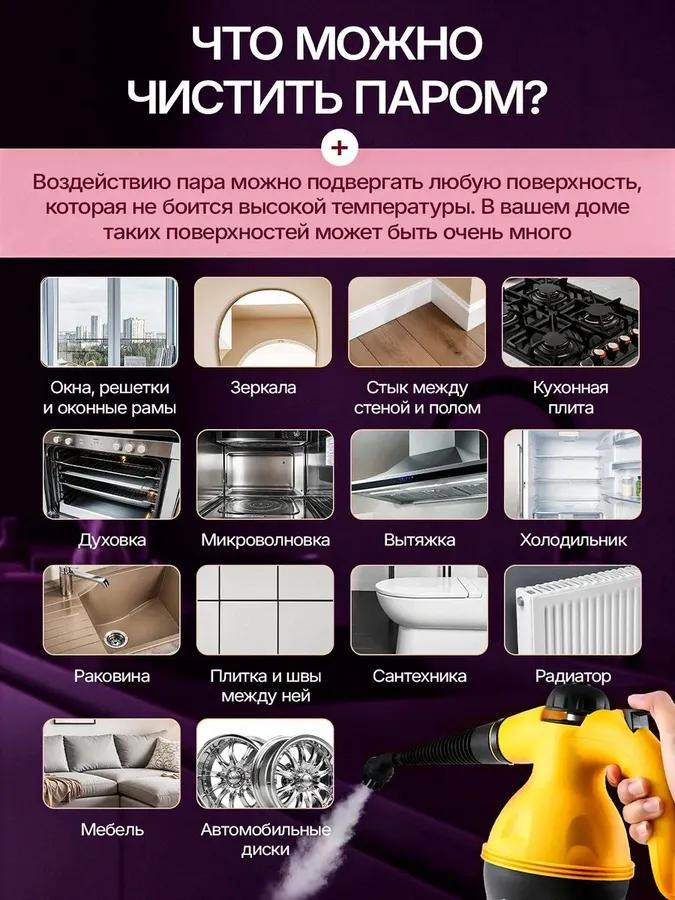 Xiaomi Пароочиститель 001 1000 Вт, насадки - 6 шт.