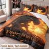 Custom Name Text 3Pcs Bedding Set Alien Xenomorph Duvet Cover And Two Pillowcases