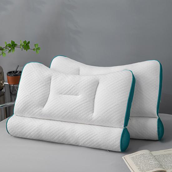 Ergonomic Neck Support Pillow Cervical Protection Memory Foam Pillows for Side Back & Stomach Sleepers Breathable Neck Rest Cushion for Bedroom Hotel