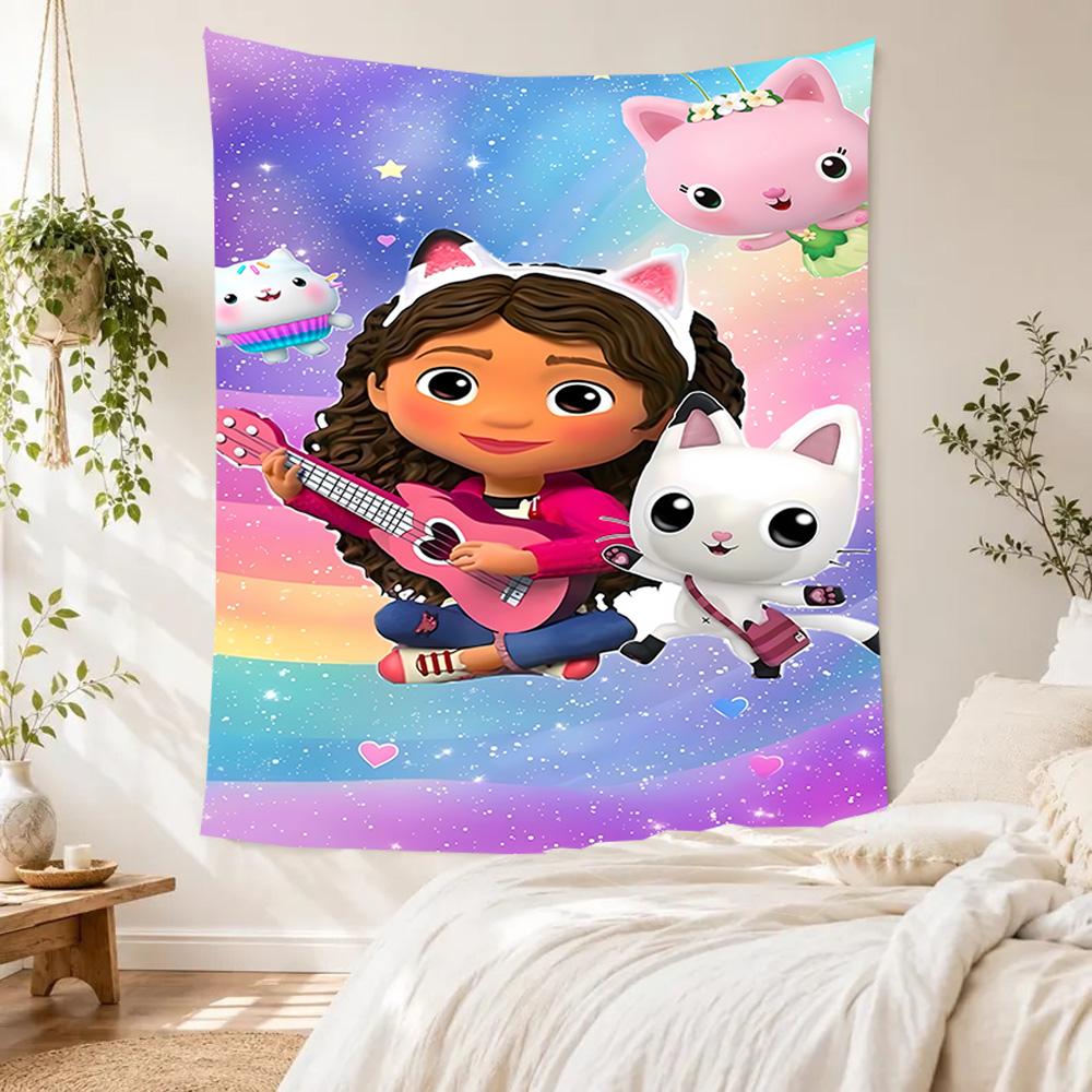 Gabby's Dollhouse Retro Tapestry Retro Boho Ideal for Balcony Bedroom Studio Wall Multipurpose Vintage Wall Art Perfect Gift for Dorm Roommate