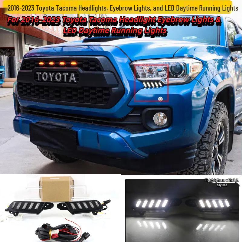 Совместимо с фарами, накладками на фары и дневными ходовыми огнями Toyota Tacoma 2016-2023 годов.